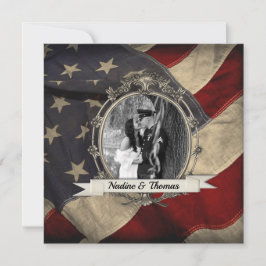 Militärische Hochzeitsszenografie der amerikanisch Einladung