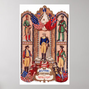 Militärische Kostüme des Revolutionskriegs 1855 Poster