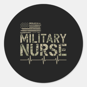 Militärische Krankenschwester, amerikanische Veter Runder Aufkleber