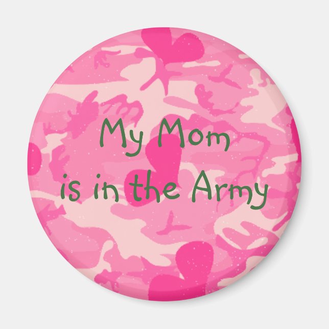 Militärische Mama Pink Camouflage Magnet (Vorne)