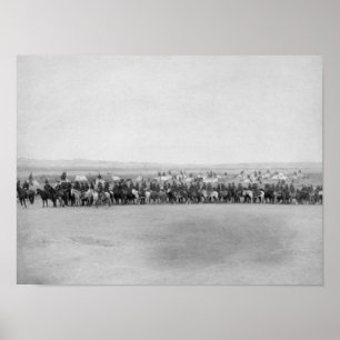 Militärische Männer mit 70 Lakota-Indianern Poster