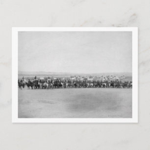 Militärische Männer mit 70 Lakota-Indianern Postkarte