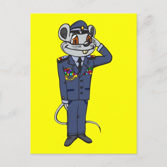 Militärische Maus Postkarte (Vorderseite)