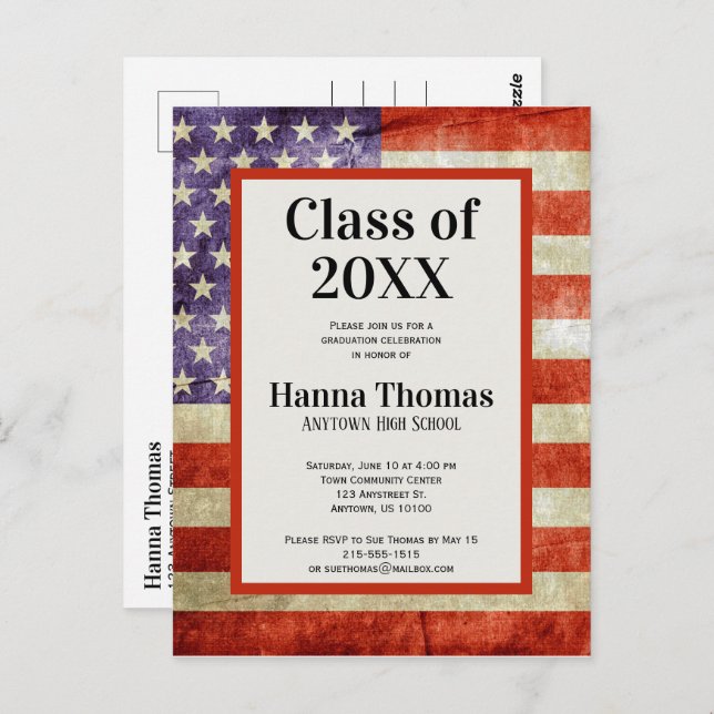 Militärische Patriotische Graduierungspartei der U Postkarte (Vorne/Hinten)