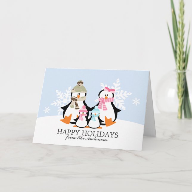 Militärische Pinguine Weihnachtskarten Feiertagskarte (Vorderseite)