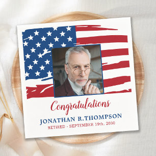 Militärische Rente Amerikanisches Flag Foto Patrio Serviette