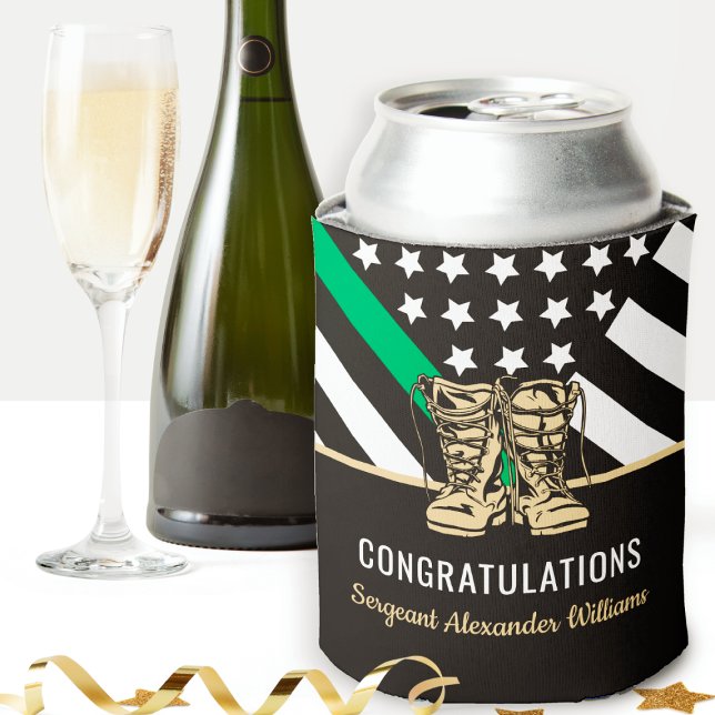 Militärische Rente - dünne, grüne Flagge - Armee Dosenkühler (Von Creator hochgeladen)