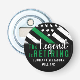 Militärische Rente - dünne, grüne Flagge - Armee Flaschenöffner