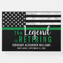 Militärische Rente - dünne, grüne Flagge - Armee Gästebuch