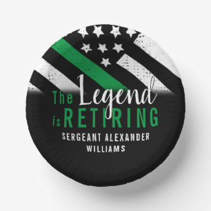 Militärische Rente - dünne, grüne Flagge - Armee Pappteller