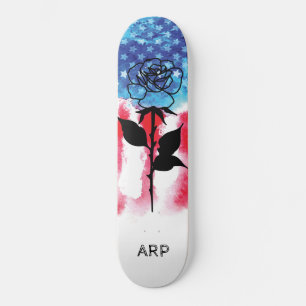 *~* Militärische ROSE Rot-Weiß-Blaue Flagge Skateboard