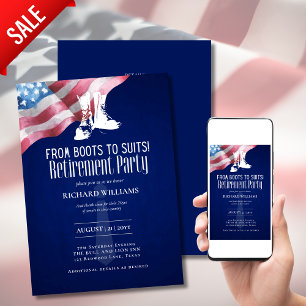 MILITÄRISCHE RÜCKKEHR VON Booten an Anzug US-Flagg Einladung