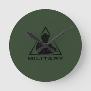 Militärische Spezialeinsätze grünes Design Runde Wanduhr