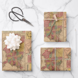 Militärische strategische Karten des Vintagen Zivi Geschenkpapier Set