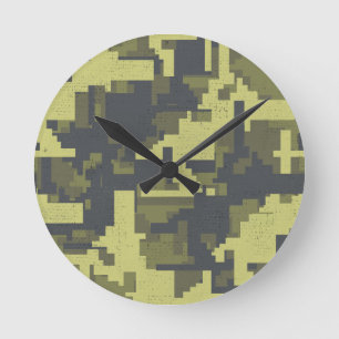 Militärische Tarnung Runde Wanduhr