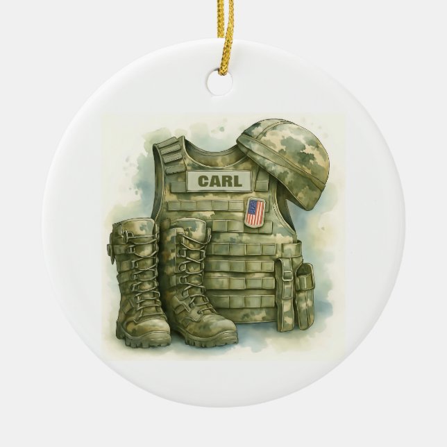 Militärische Uniform-Ornamente, Militär, Stiefel u Keramik Ornament (Vorne)