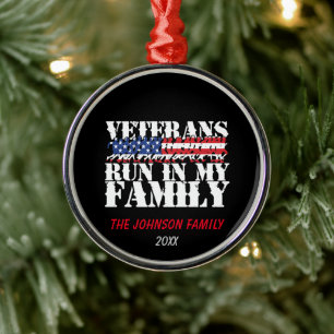 Militärische Veteranen, die in meiner Familie lauf Ornament Aus Metall