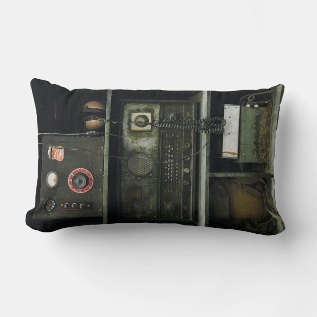 Militärische Vintage Funkausrüstung Lendenkissen (Vorderseite)