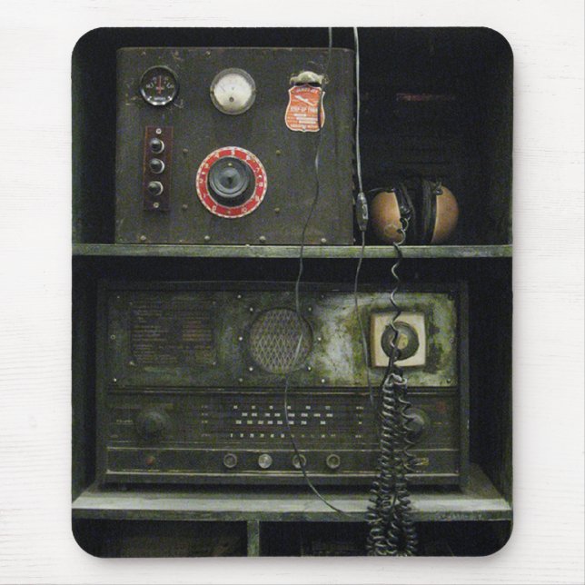 Militärische Vintage Funkausrüstung Mousepad (Vorne)