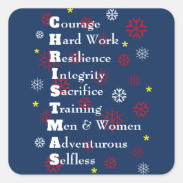 Militärische Weihnachten anpassbar Quadratischer Aufkleber