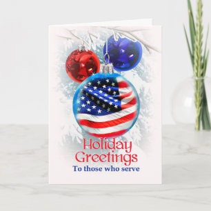 Militärische Weihnachtsfahne in Amerika Feiertagskarte