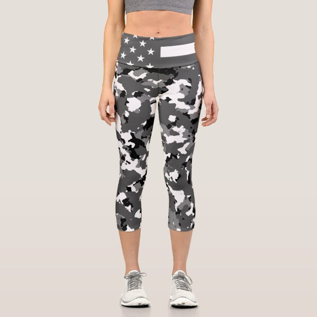 Militärische Winter-Camouflage der amerikanischen  Capri Leggings (Vorderseite)