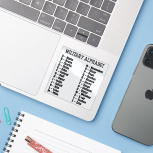 Militärischer Alphabet Phonetischer Code, Alpha Br Aufkleber