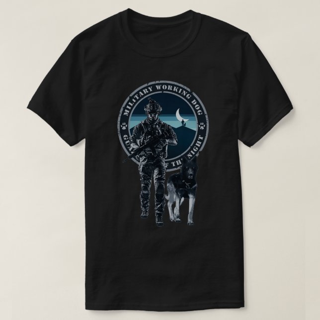 Militärischer Arbeitshund und MWD-Handler-Hüter T-Shirt (Design vorne)