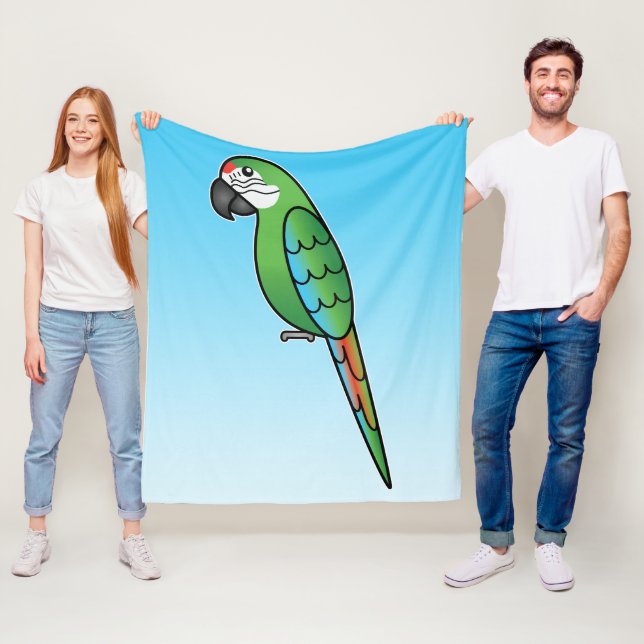 Militärischer Cartoon Macaw Parrot Bird Fleecedecke (Beispiel)