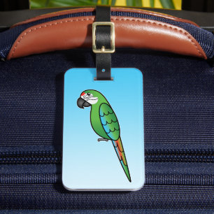 Militärischer Cartoon Macaw Parrot Bird Gepäckanhänger