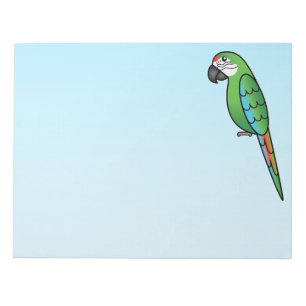 Militärischer Cartoon Macaw Parrot Bird Notizblock
