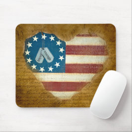 Militärischer Dank Herzfahne Mousepad