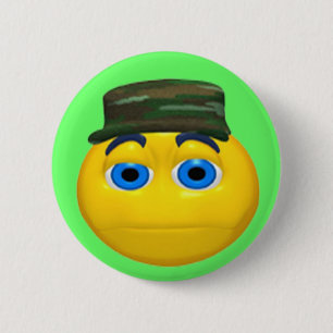 Militärischer lustiger Gesichts-Geburtstags-Knopf Button