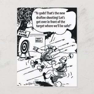 Militärischer Spaß, sicherer Ort, sonniges Vintag Postkarte