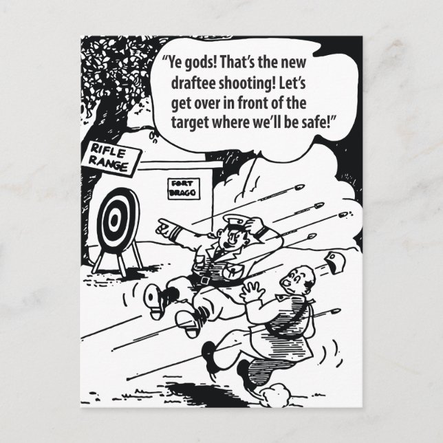 Militärischer Spaß, sicherer Ort, sonniges Vintag Postkarte (Vorderseite)