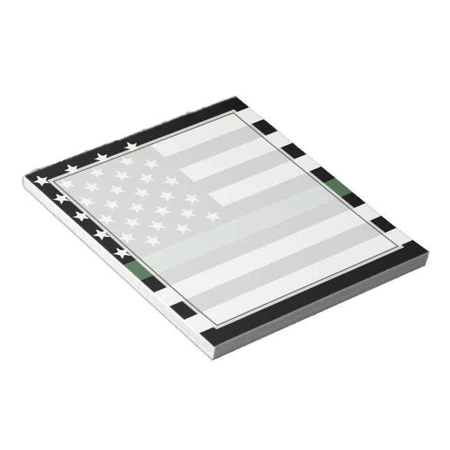 Militärischer Veteran der dünnen grünen Linie Notizblock (angewinkelt)