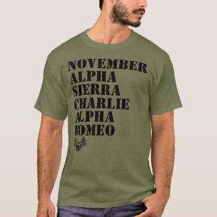 Militärisches Alphabet Stock Car Racing Shirt