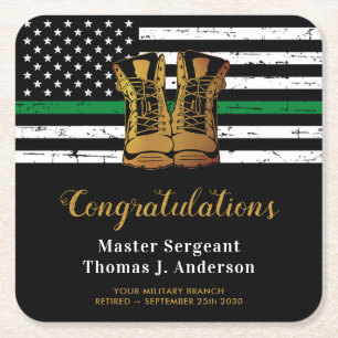 Militärisches Beschützen der grünen Linie Rechteckiger Pappuntersetzer