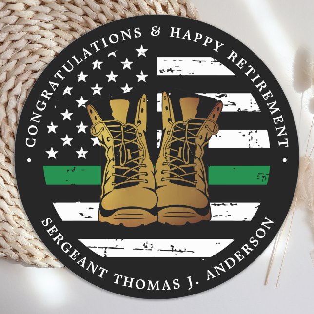 Militärisches Beschützen der grünen Linie Runder Aufkleber (Von Creator hochgeladen)