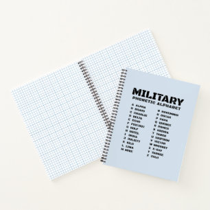 Militärisches Buchstabieralphabet – Graphiknotizbu Notizbuch