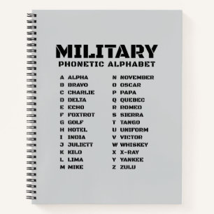 Militärisches Buchstabieralphabet – liniertes Noti Notizbuch