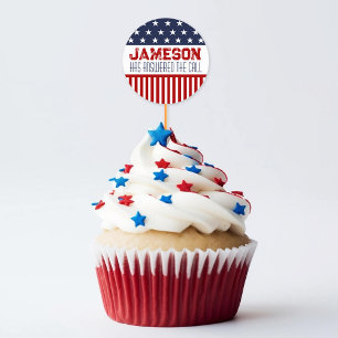 Militärisches Dekor des Party Cupcake Pick Runder Aufkleber