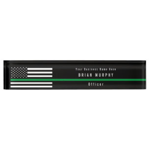 Militärisches dünnes Grenze-Flagge-Monogramm Namensplakette