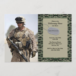 Militärisches Foto zur Ermüdung Einladung