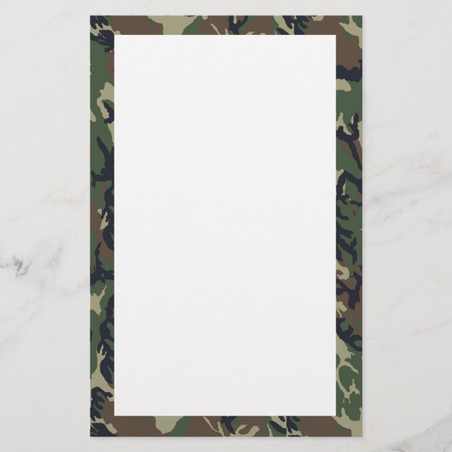 Militärisches Green Camouflage-Muster Briefpapier (Vorderseite)