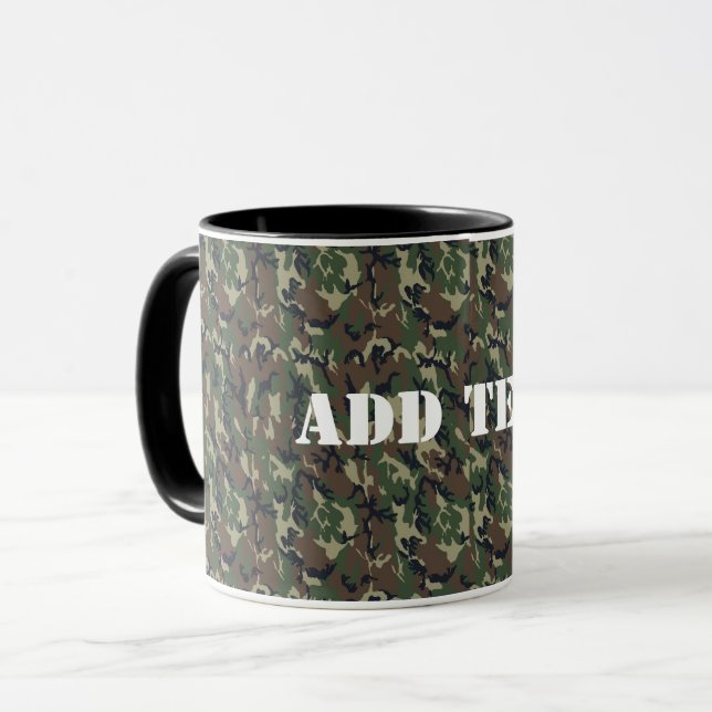 Militärisches Green Camouflage-Muster Tasse (Vorderseite Links)
