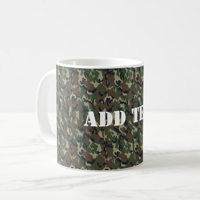 Militärisches Green Camouflage-Muster Tasse (Vorderseite Links)