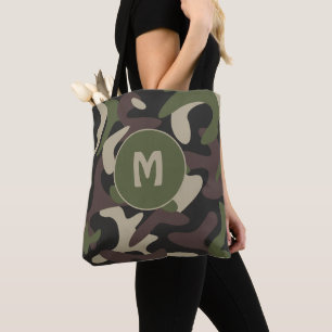 Militärisches, grün-braunes Muster-Monogramm