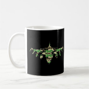 Militärisches Jet Tarnkampfflugzeug Silhouette Kaffeetasse