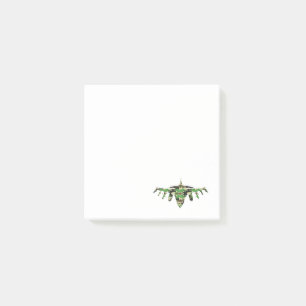 Militärisches Jet Tarnkampfflugzeug Silhouette Post-it Klebezettel